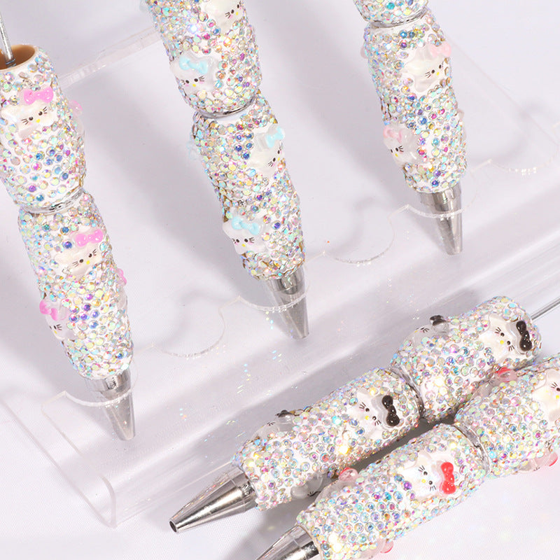 Wholesale beadable pens DIY Little Star Bow Diamond Pen Full Diamond Bead Pen